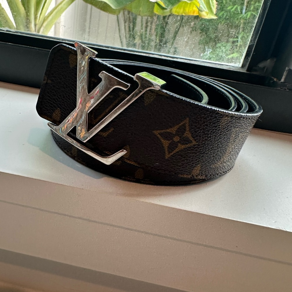 Louis Vuitton Black and Brown Monogram Belt